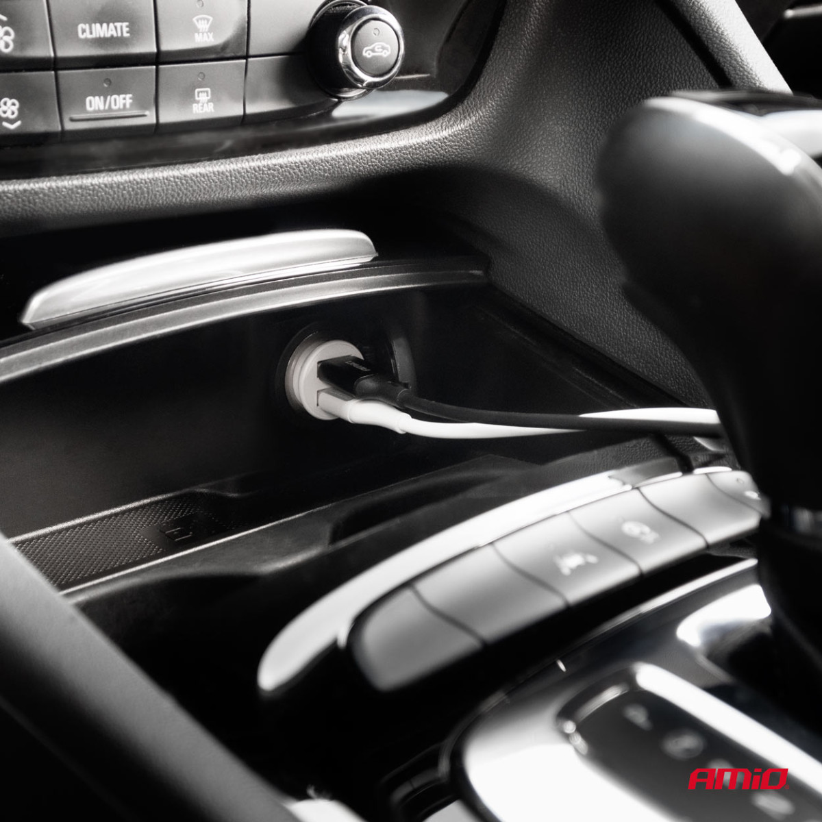 Automobilinis įkroviklis 2x USB-A 2.1A 12/24V AMiO-03872