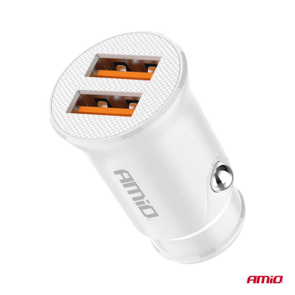 Automobilinis įkroviklis 2x USB-A 2.1A 12/24V AMiO-03872