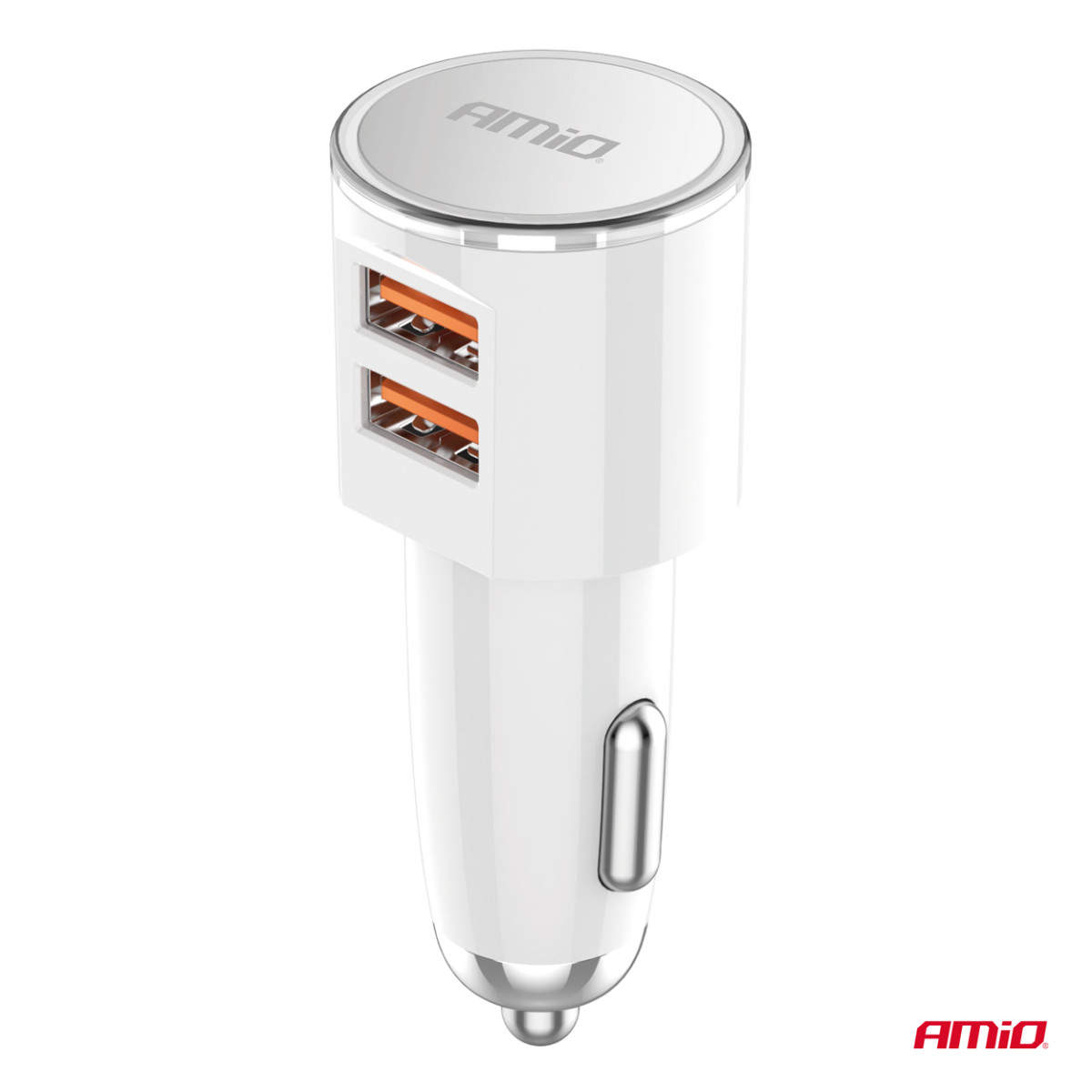 Automobilinis įkroviklis 2x USB-A 3.4A 12/24V AMiO-03888
