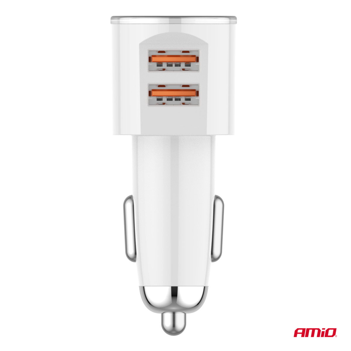 Automobilinis įkroviklis 2x USB-A 3.4A 12/24V AMiO-03888