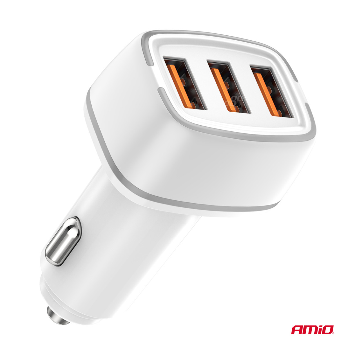 Automobilinis įkroviklis 2x USB-A + USB-C 32W 12/24V AMiO-03890