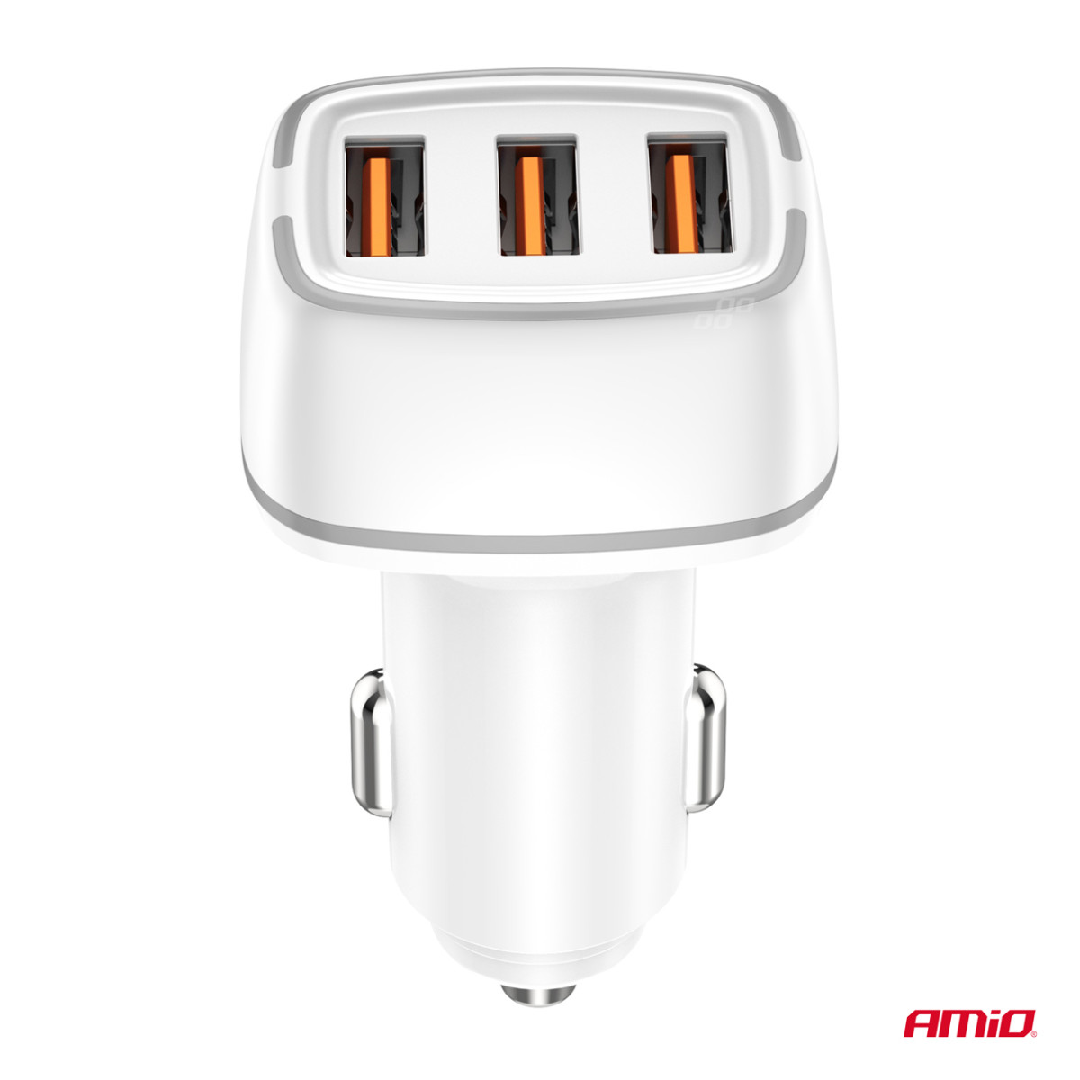 Automobilinis įkroviklis 2x USB-A + USB-C 32W 12/24V AMiO-03890