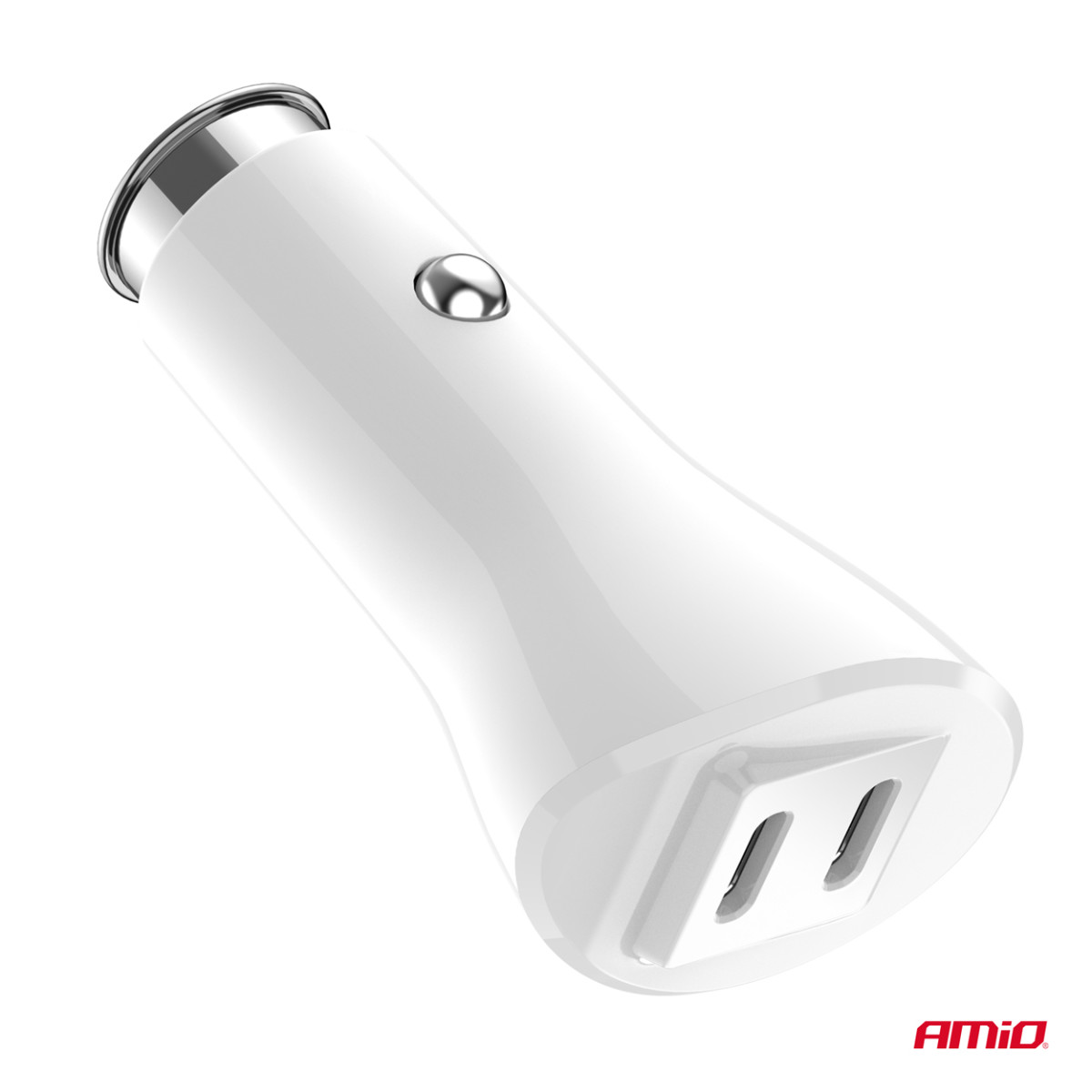 Automobilinis įkroviklis 2x USB-C 40W 12/24V AMiO-03884