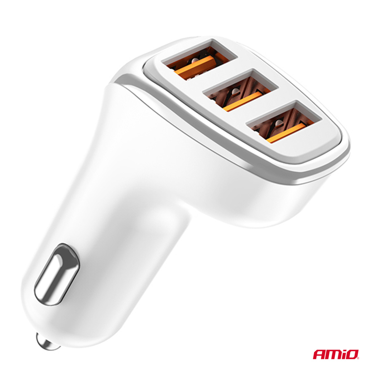 Automobilinis įkroviklis 3x USB-A 3.1A 12/24V AMiO-03885