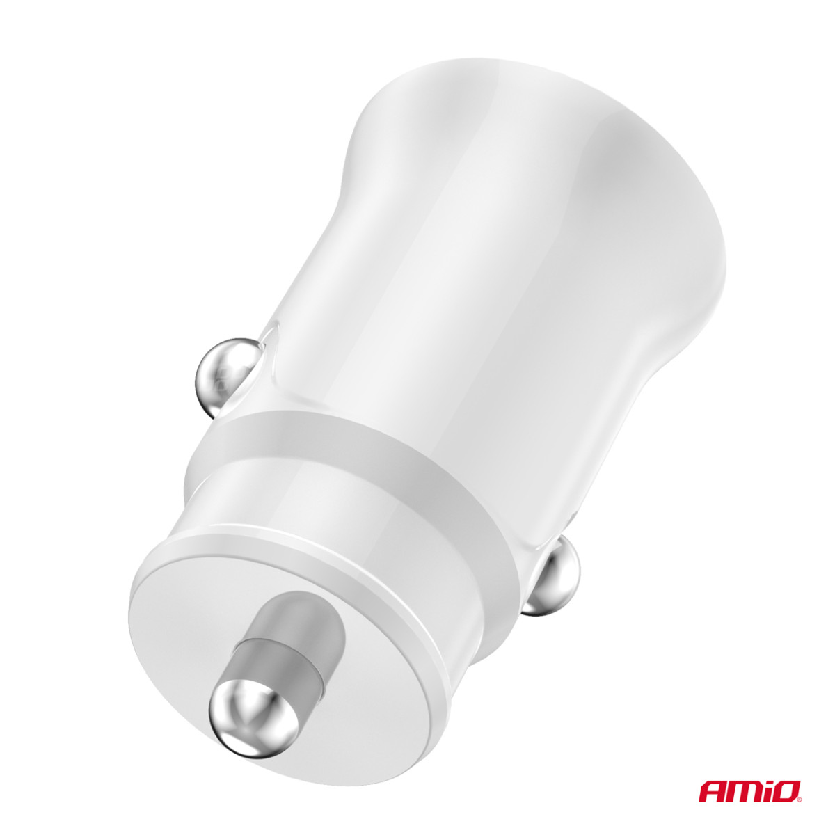 Automobilinis įkroviklis USB-A + USB-C 20W 12/24V AMiO-03877