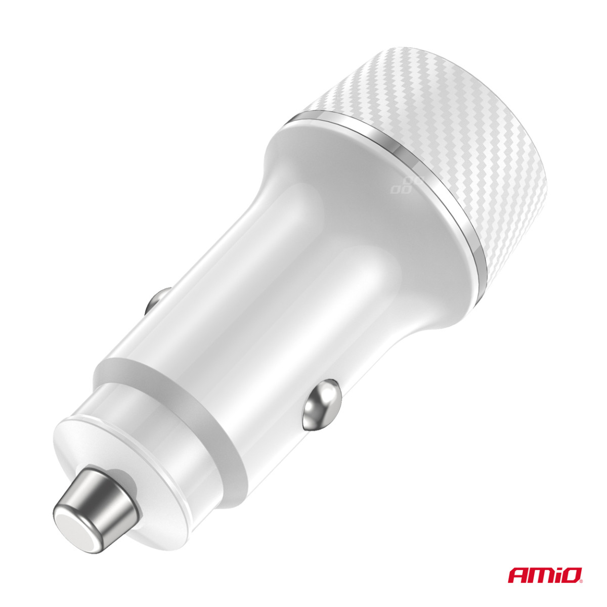 Automobilinis įkroviklis USB-A + USB-C 20W 12/24V AMiO-03878