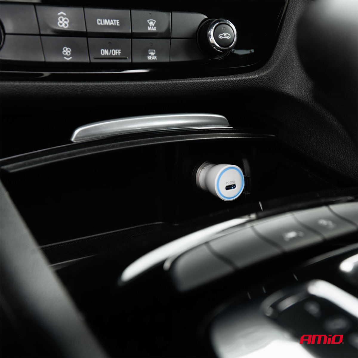 Automobilinis įkroviklis USB-C 20W 12/24V AMiO-03880
