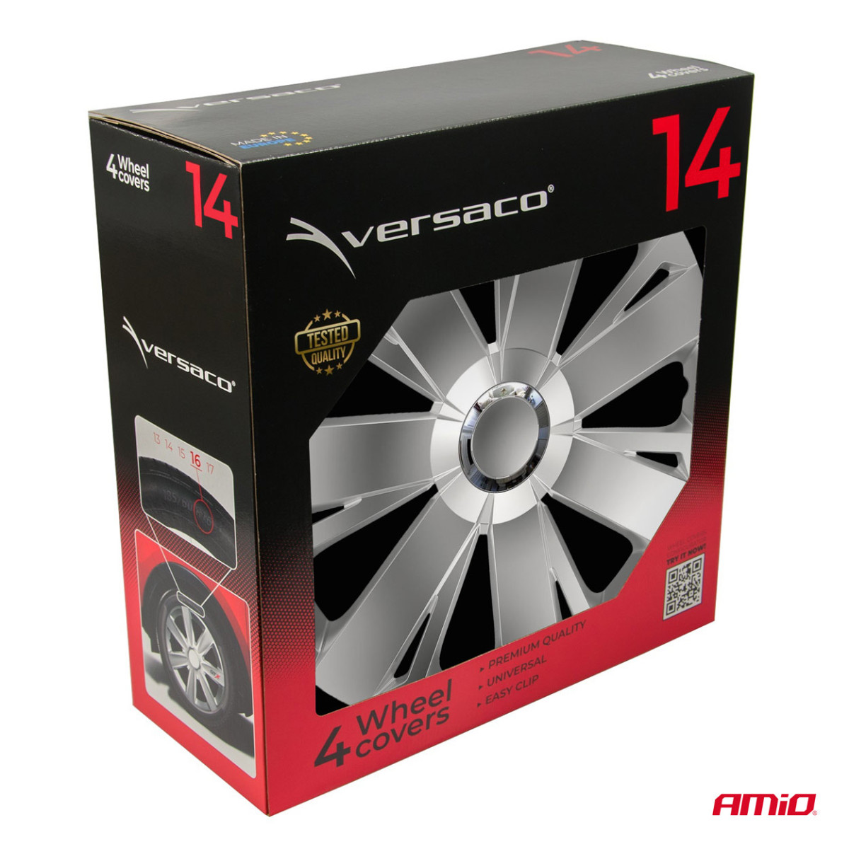 Ratų gaubtai 4 vnt. Energy, sidabriniai 14"