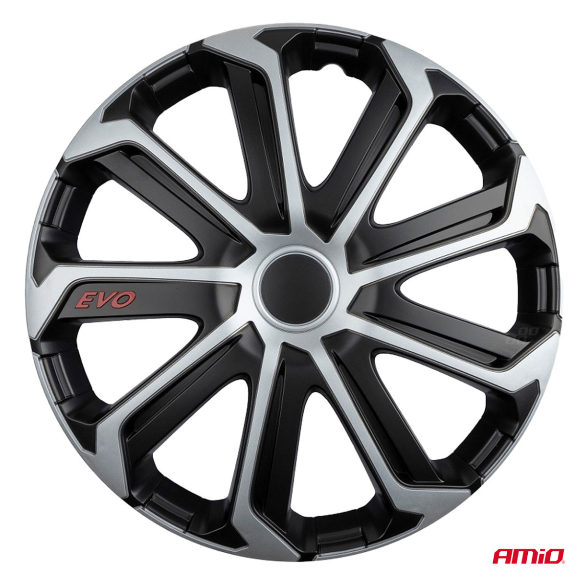 Ratų gaubtai 4 vnt. EVO, juodi ir sidabriniai 14"