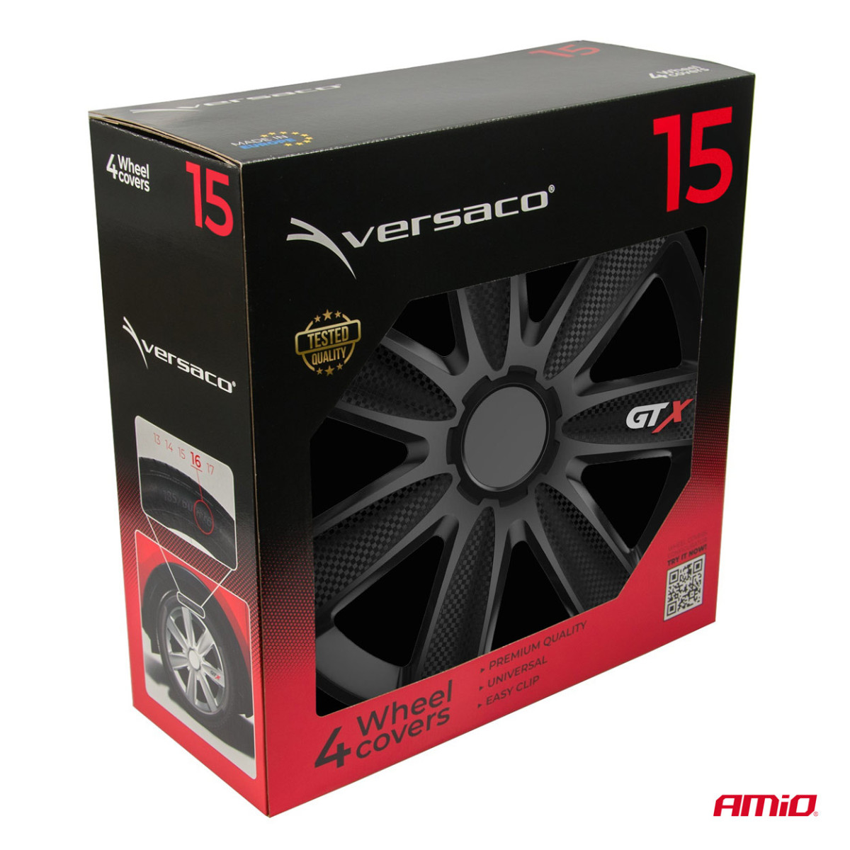 Ratų gaubtai 4 vnt. GTX, Carbon juodi 15"