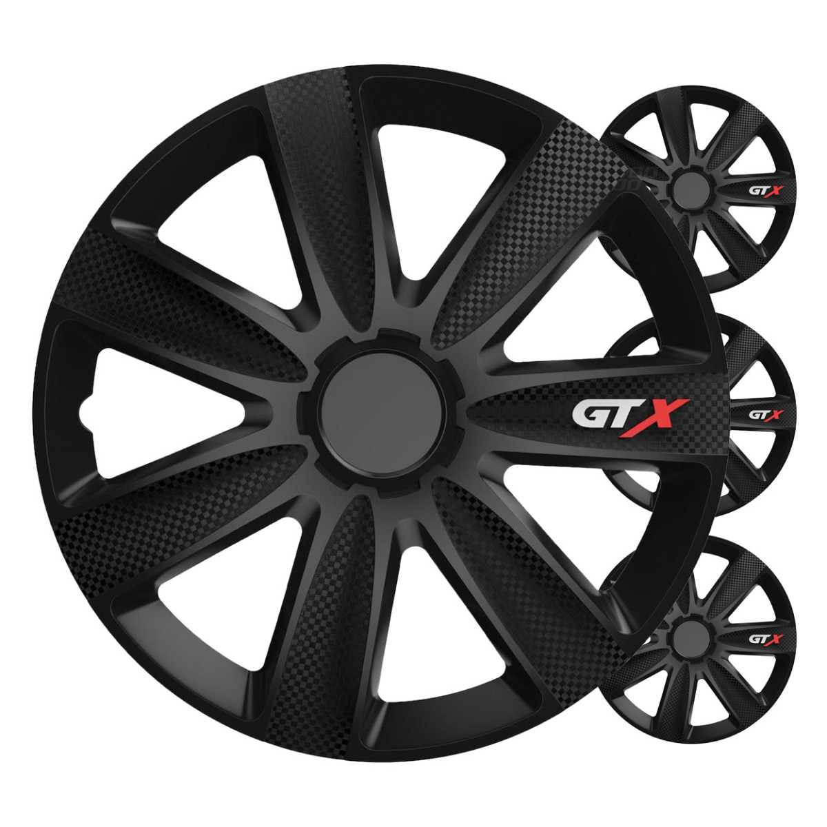 Ratų gaubtai 4 vnt. GTX, Carbon juodi 17"
