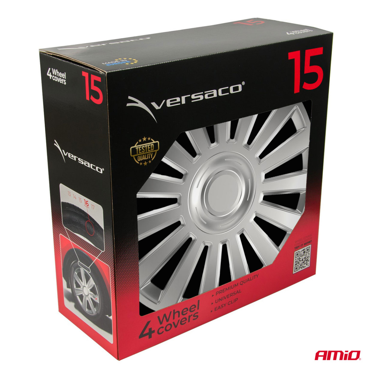 Ratų gaubtai 4 vnt. Luxury, sidabriniai 15"