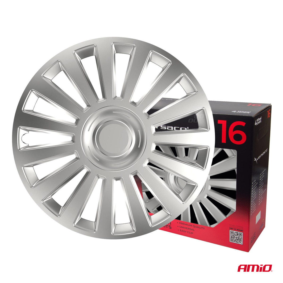 Ratų gaubtai 4 vnt. Luxury, sidabriniai 16"