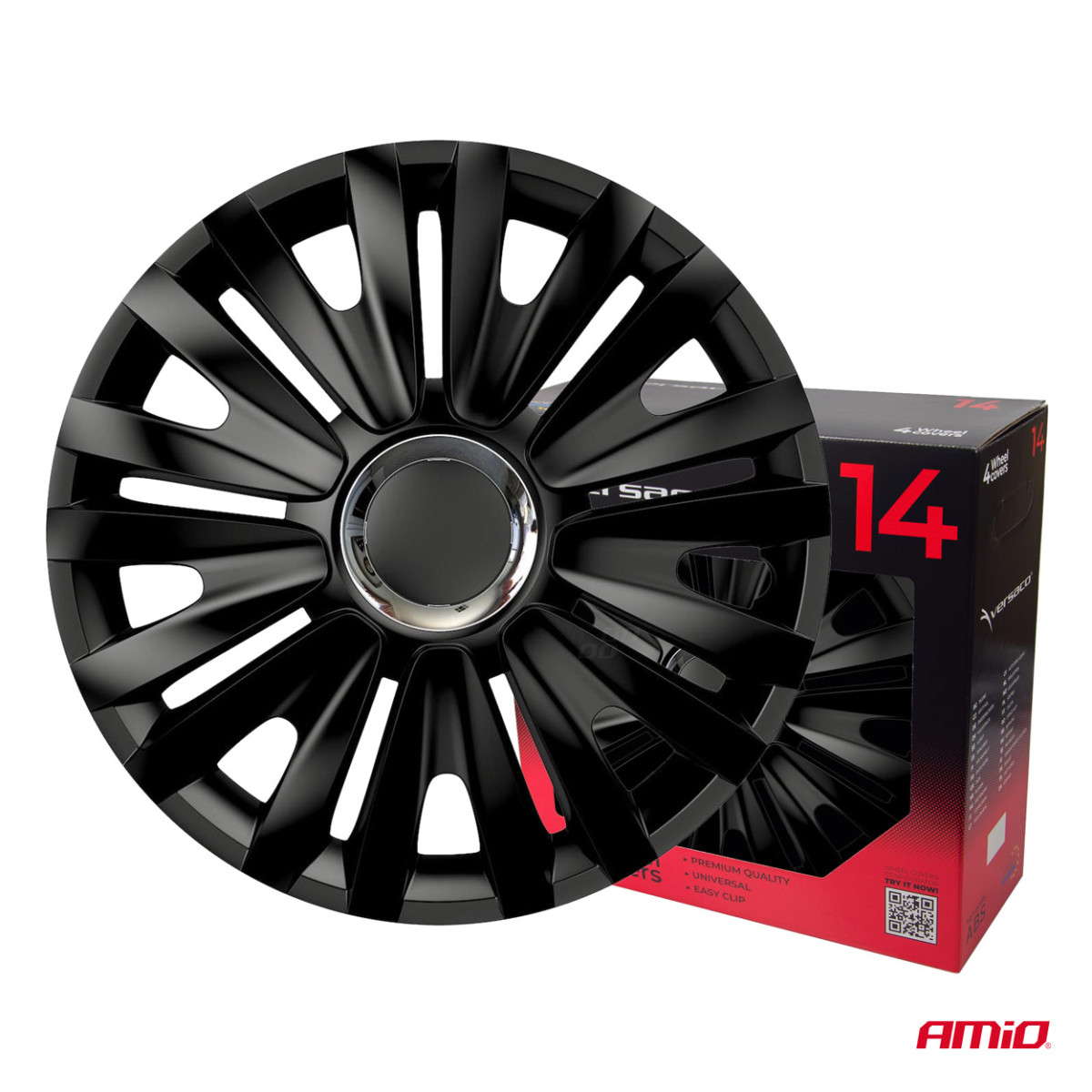 Ratų gaubtai 4 vnt. Royal, juodi 14"