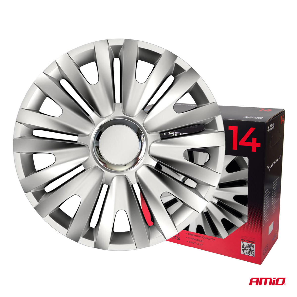 Ratų gaubtai 4 vnt. Royal, sidabriniai 14"