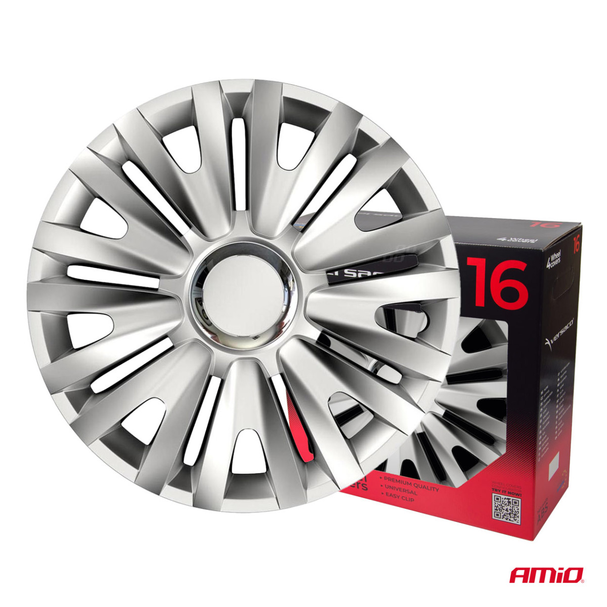 Ratų gaubtai 4 vnt. Royal, sidabriniai 16"