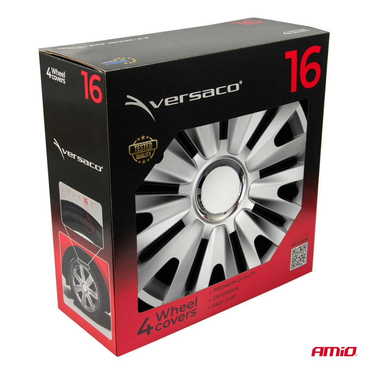 Ratų gaubtai 4 vnt. Royal, sidabriniai 16"