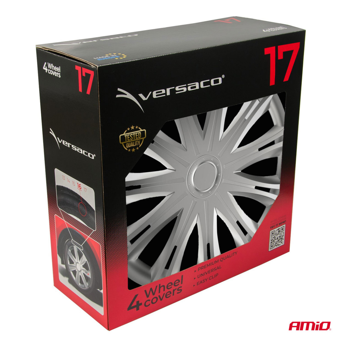 Ratų gaubtai 4 vnt. Spark, sidabriniai 17" 