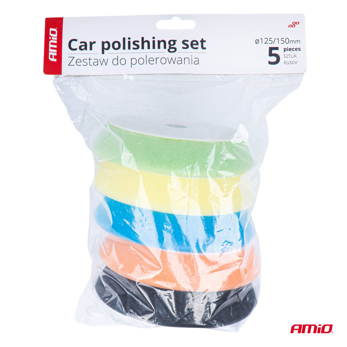 Poliravimo diskų rinkinys, 150 mm 5 vnt. AMIO-03709