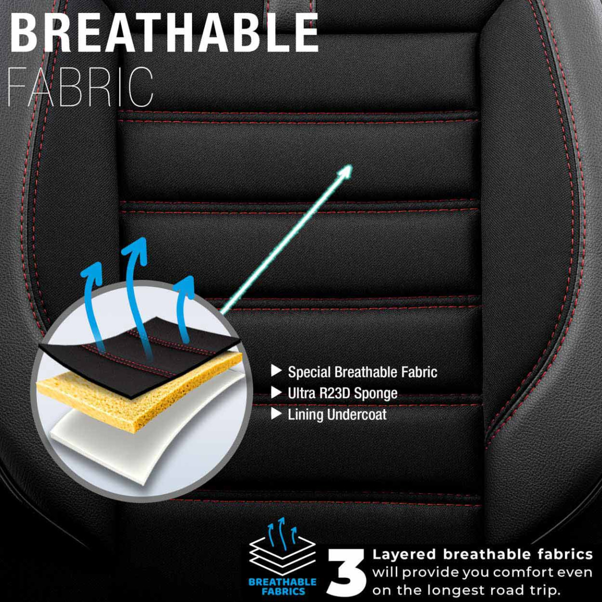 Universalūs sėdynių užvalkalai OTOM, LIMITED - juoda / raudona