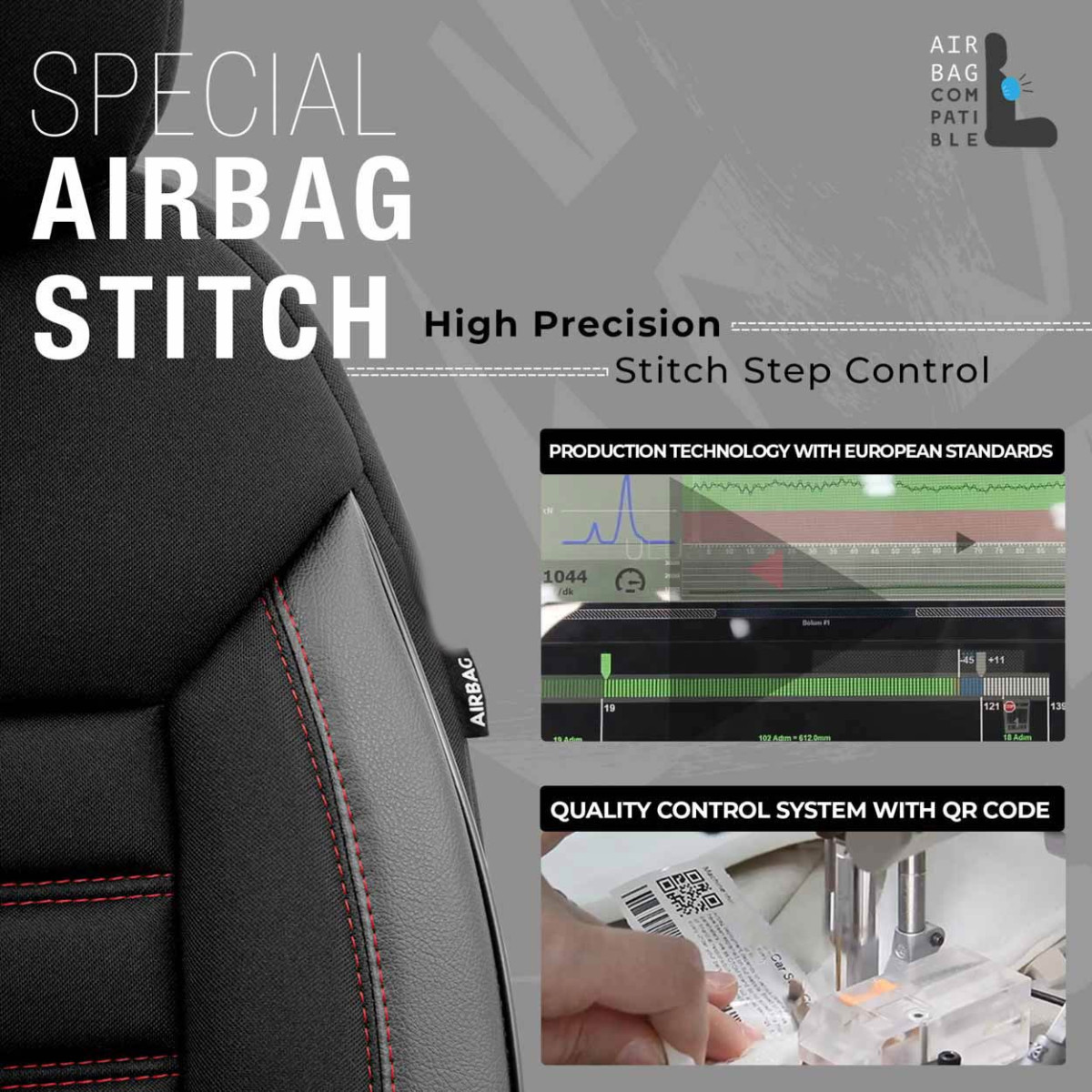 Universalūs sėdynių užvalkalai OTOM, LIMITED - juoda / raudona