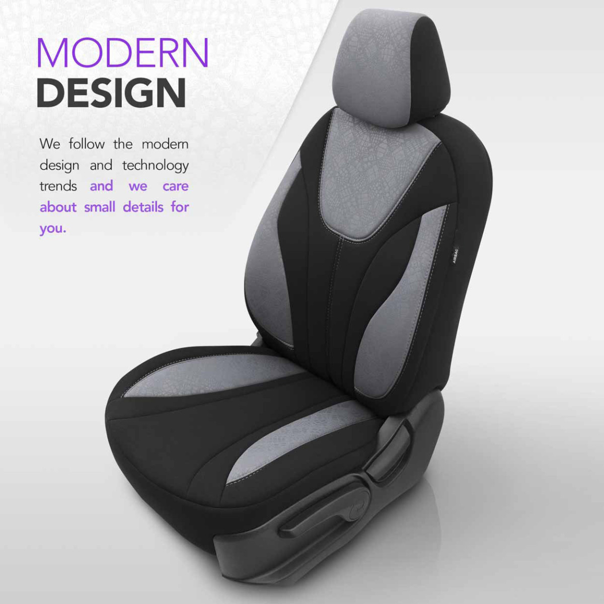 Universalūs sėdynių užvalkalai OTOM, RUBY - pilka / juoda