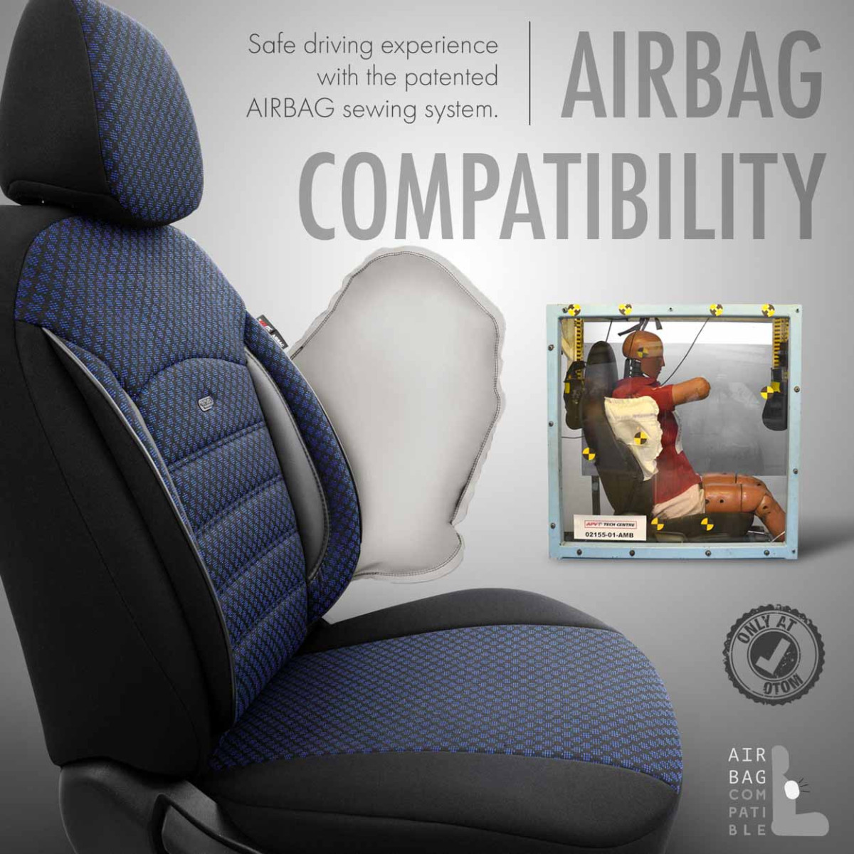 Universalūs sėdynių užvalkalai OTOM, SPORT PLUS - mėlyna