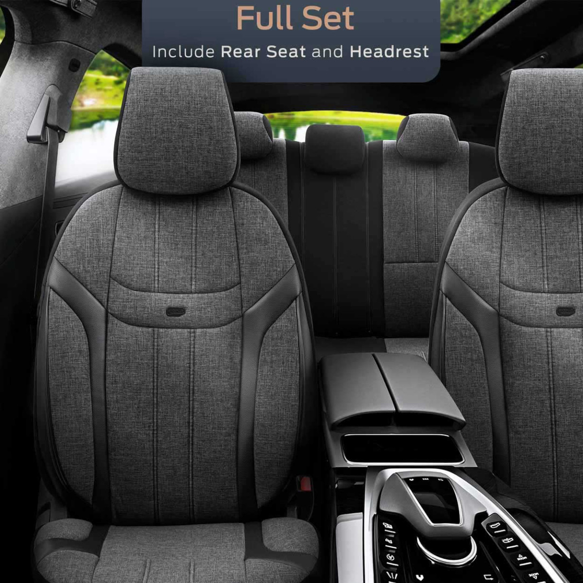 Universalūs sėdynių užvalkalai OTOM SWAN - juoda