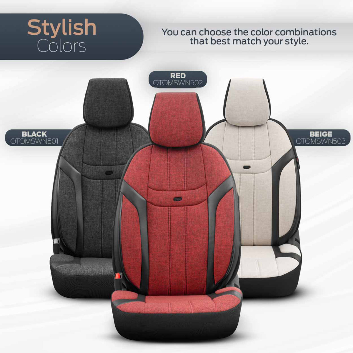 Universalūs sėdynių užvalkalai OTOM SWAN - juoda