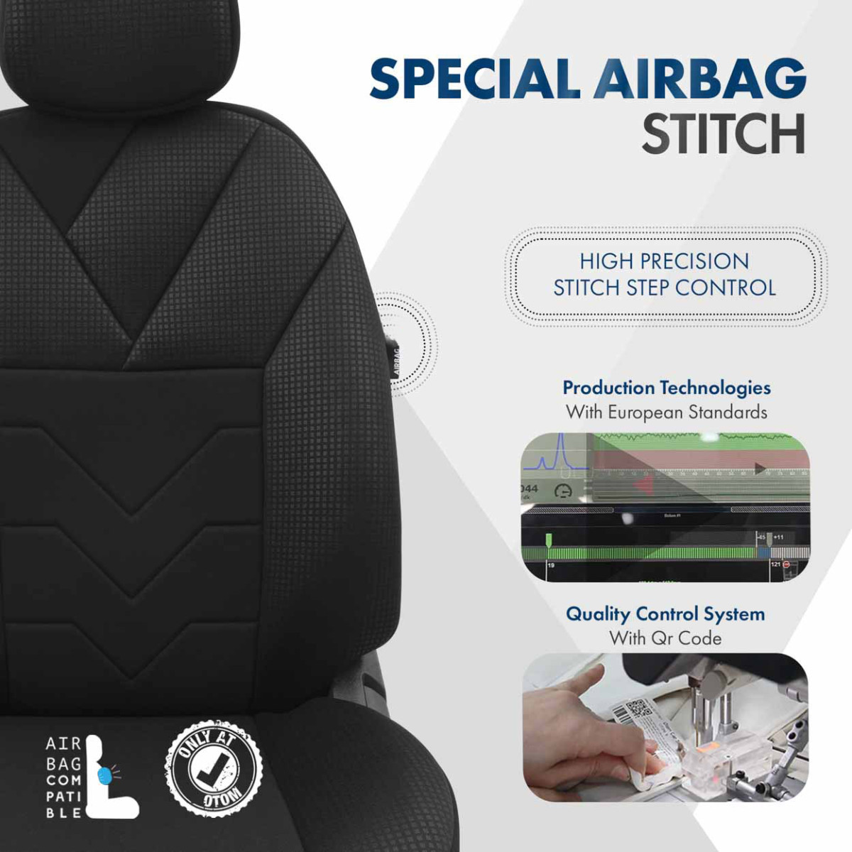 Universalūs sėdynių užvalkalai OTOM, TEMPO - juoda