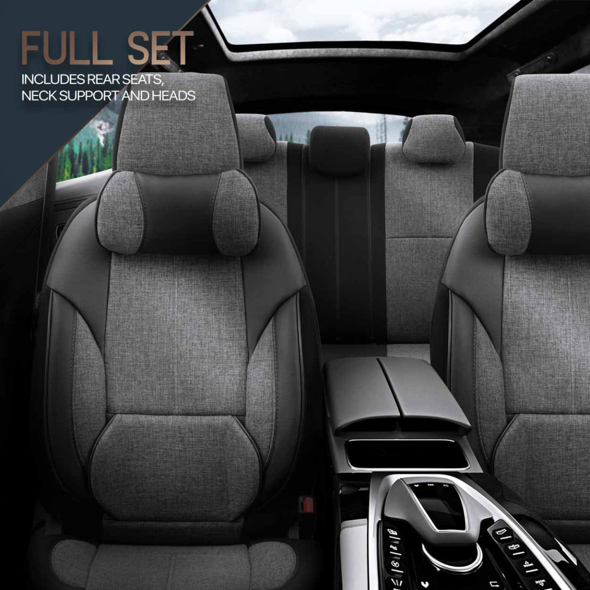 Universalūs sėdynių užvalkalai OTOM, VOYAGER - tamsiai pilka