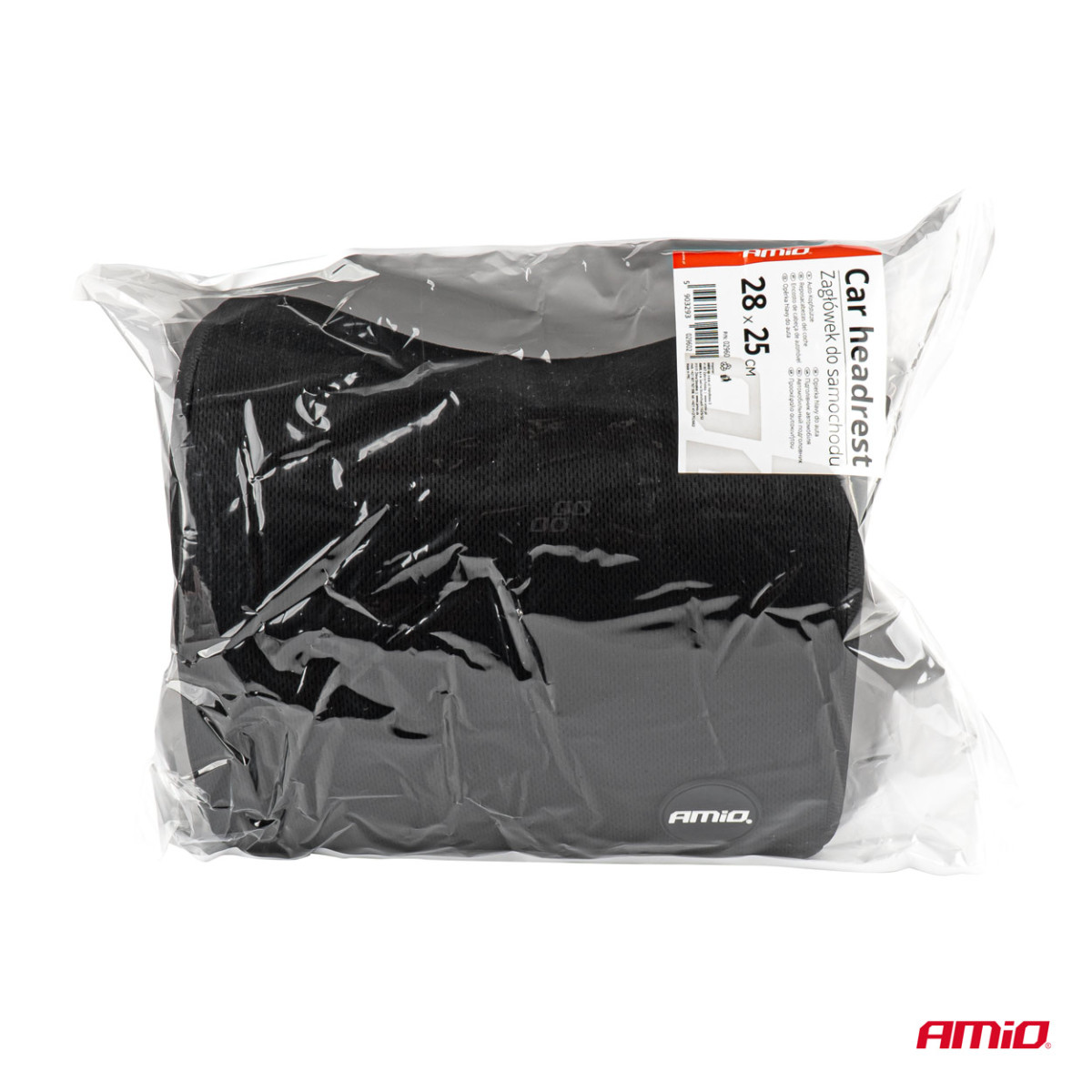 Automobilio sėdynės galvos atramos pagalvė su MEMORY putomis, juoda, CSH-04 AMIO-02960