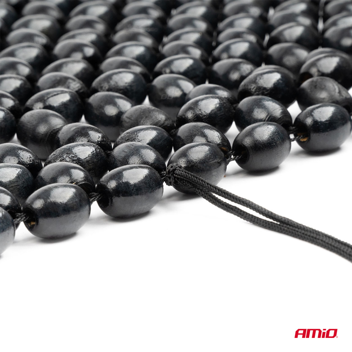 Automobilio sėdynės kilimėlis su karoliukais CSM-18, 44x106cm - juoda