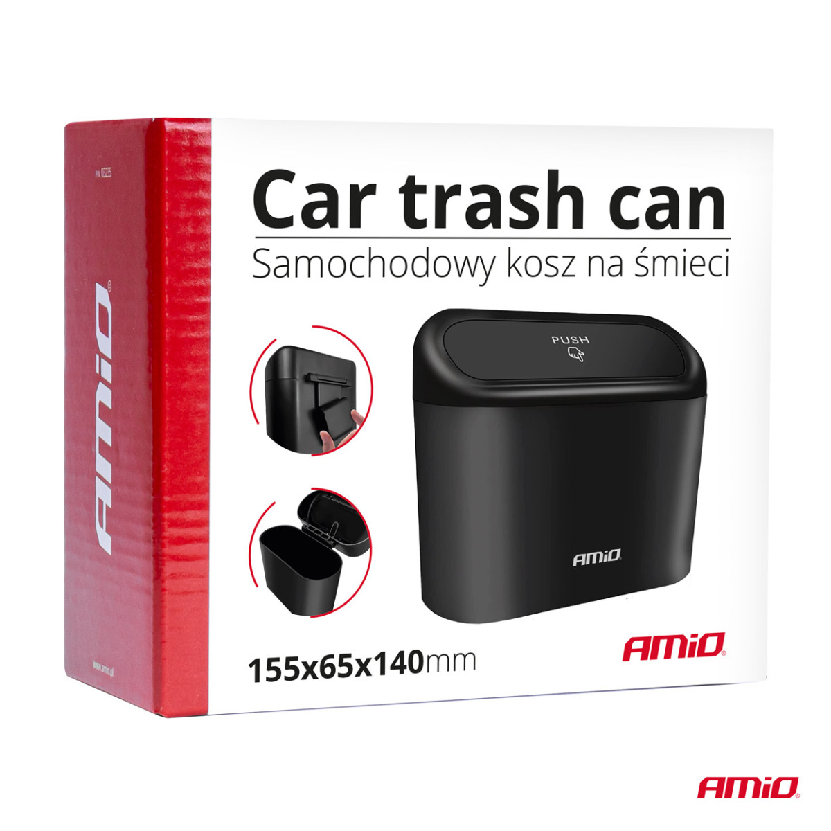 Šiukšliadėžė automobiliui AMIO-03235