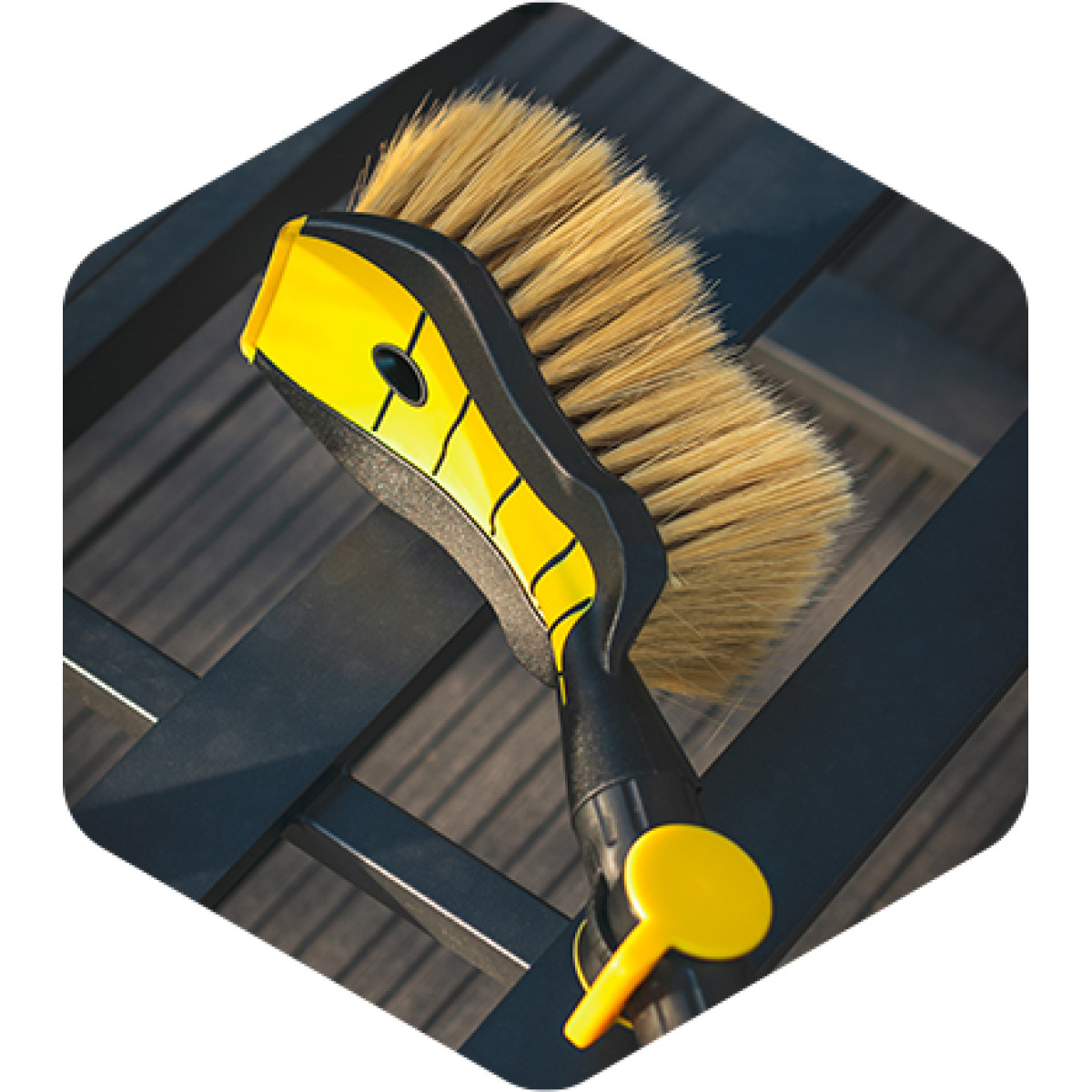 Automobilio plovimo šepetys „Nice Touch“ Premium su vandens purškimo antgaliu, minkštas, juoda-mėlyna, 54 cm