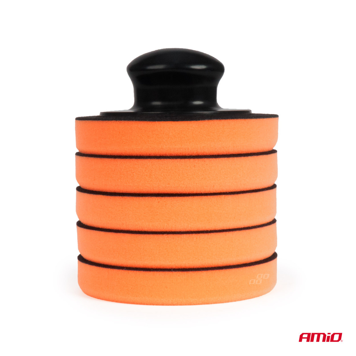 Automobilio vaško/poliravimo pagalvėlių rinkinys su rankena, 125 mm, 5 vnt., AMIO-02903