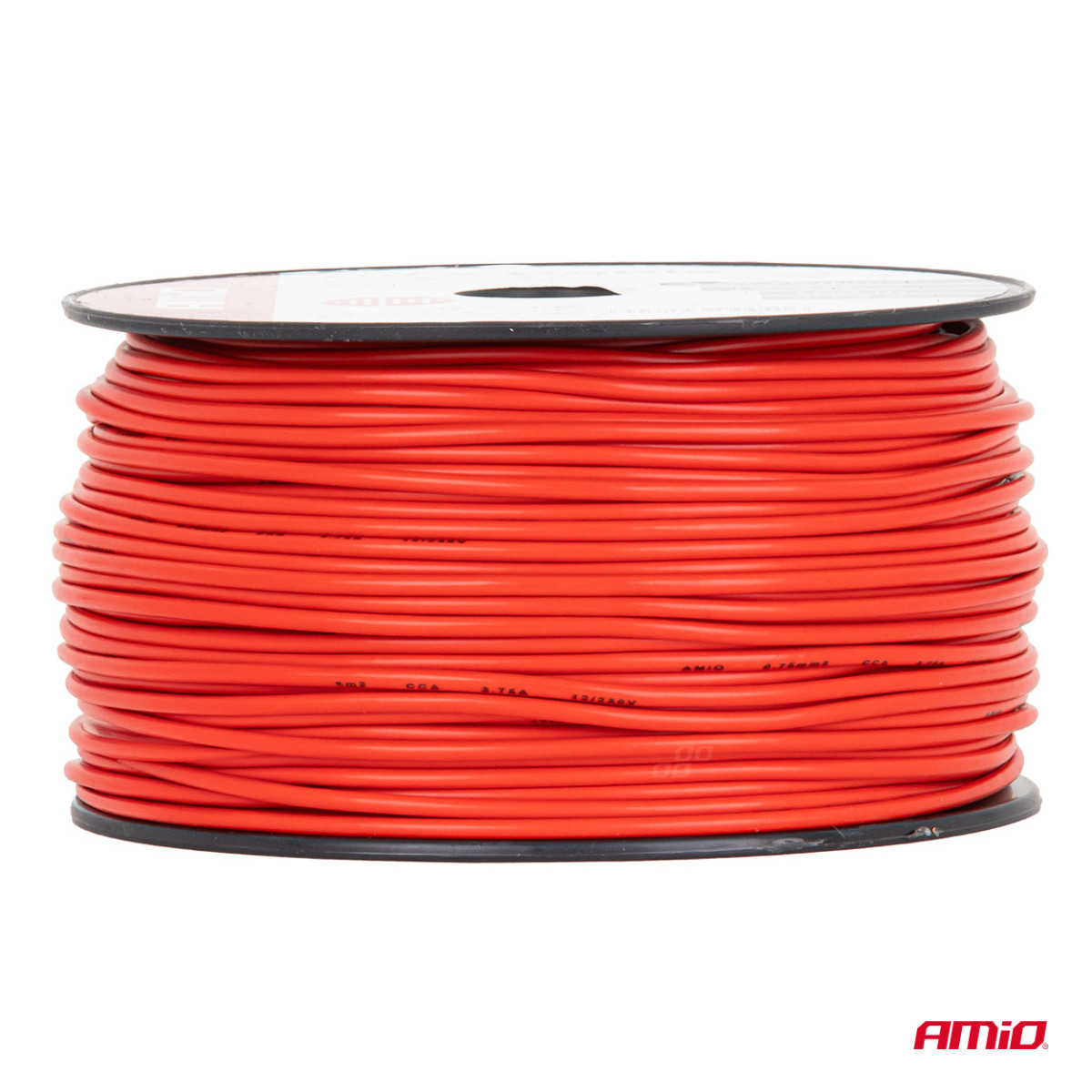 Viengyslis CCA kabelis, raudonas, 1x0.75mm² 100m 3.75A 12/230V AMIO-04450
