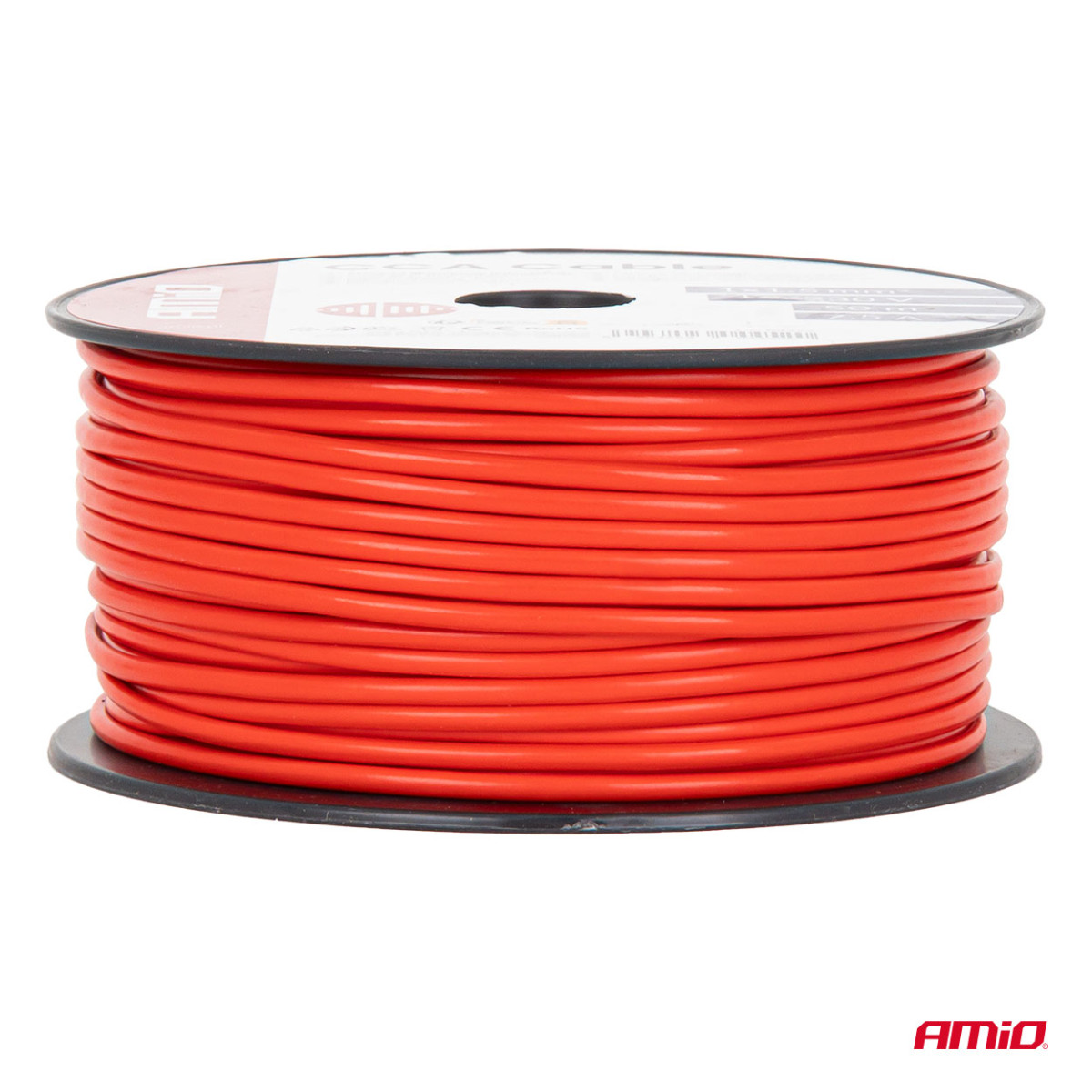 Viengyslis CCA kabelis, raudonas, 1x1.5mm² 50m 7.5A 12/230V AMIO-04452