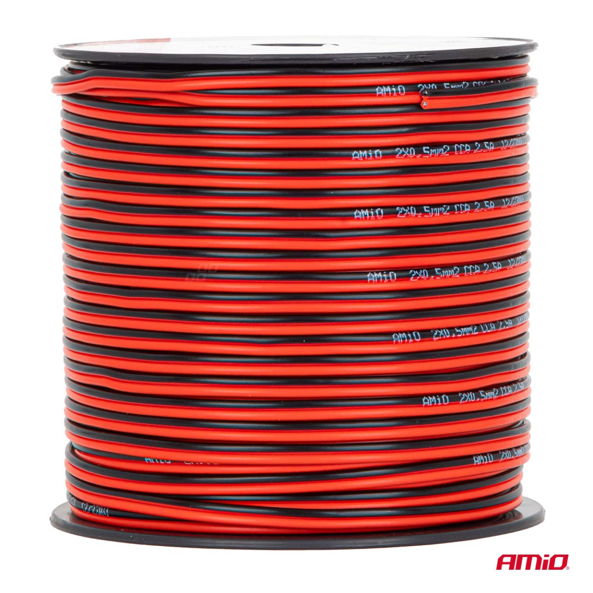 Dviejų laidininkų CCA garsiakalbių kabelis 2×0,5 mm², 100 m, 2,5 A AMIO-04456