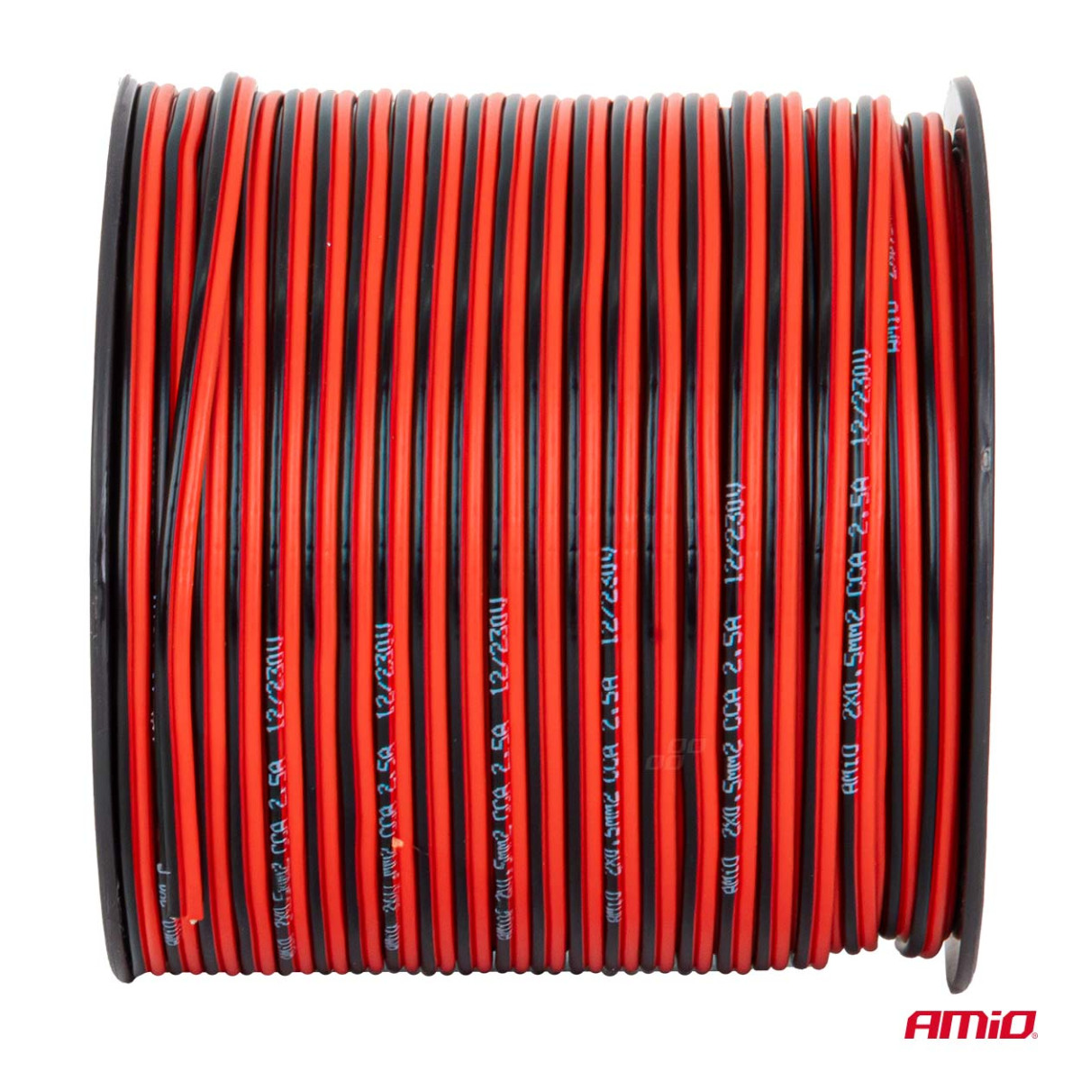 Dviejų laidininkų CCA garsiakalbių kabelis 2×0,5 mm², 100 m, 2,5 A AMIO-04456