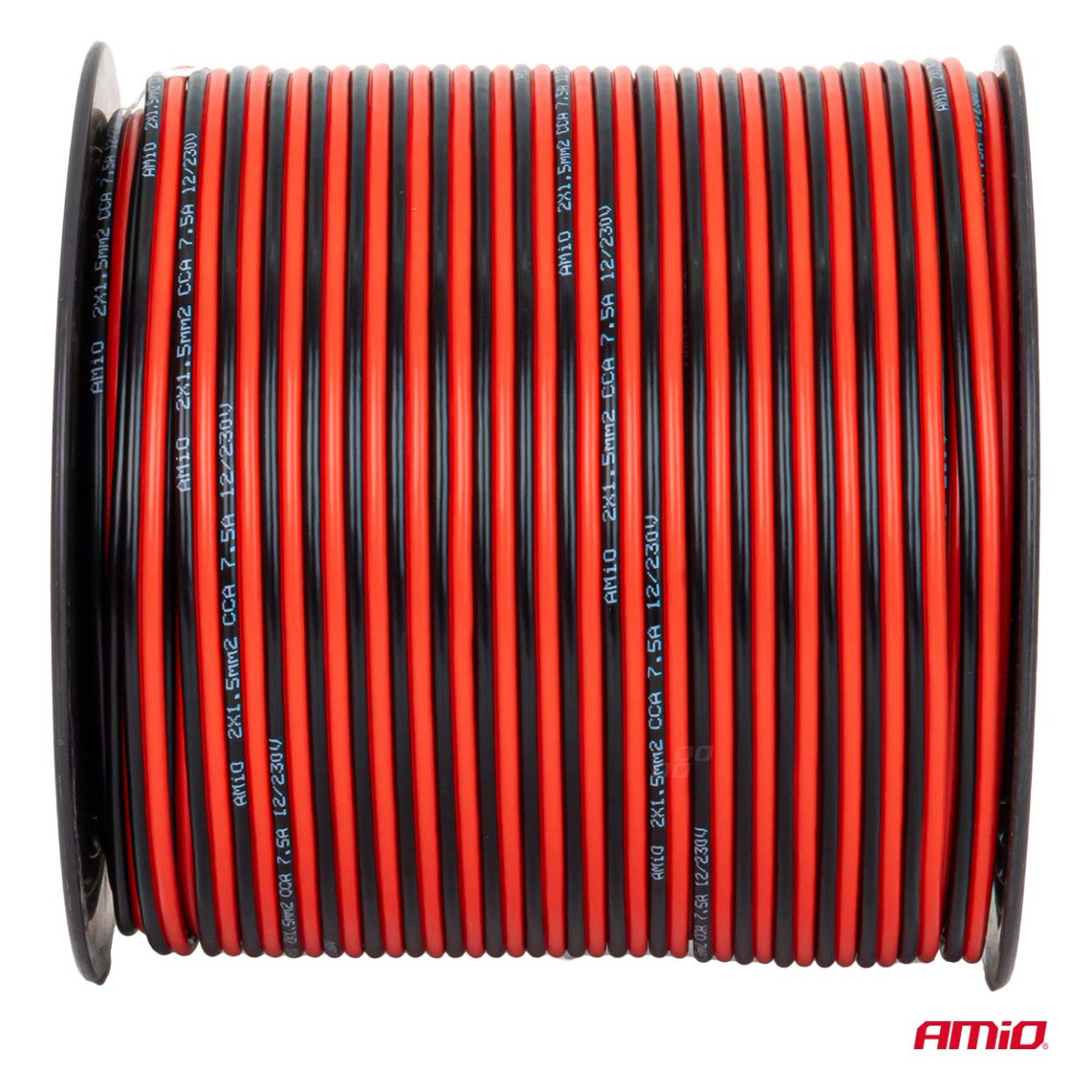 Dvejų gyslų CCA kabelis, 2x1.5mm² 100m 7.5A AMIO-04459