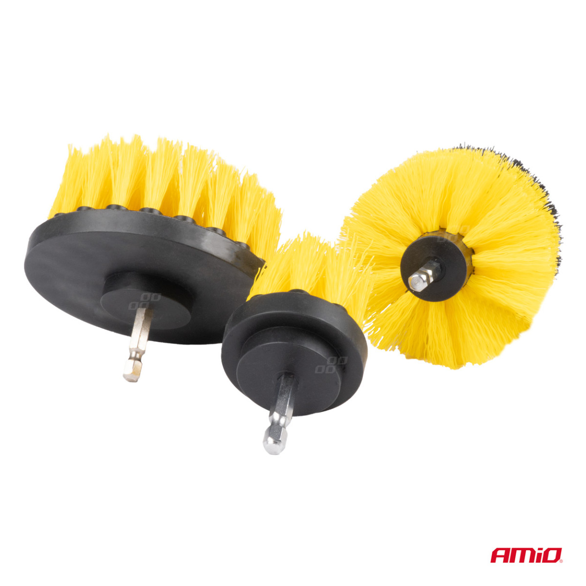 Valymo šepetėliai gręžtuvui/atsuktuvui, 3 vnt. AMIO-04017