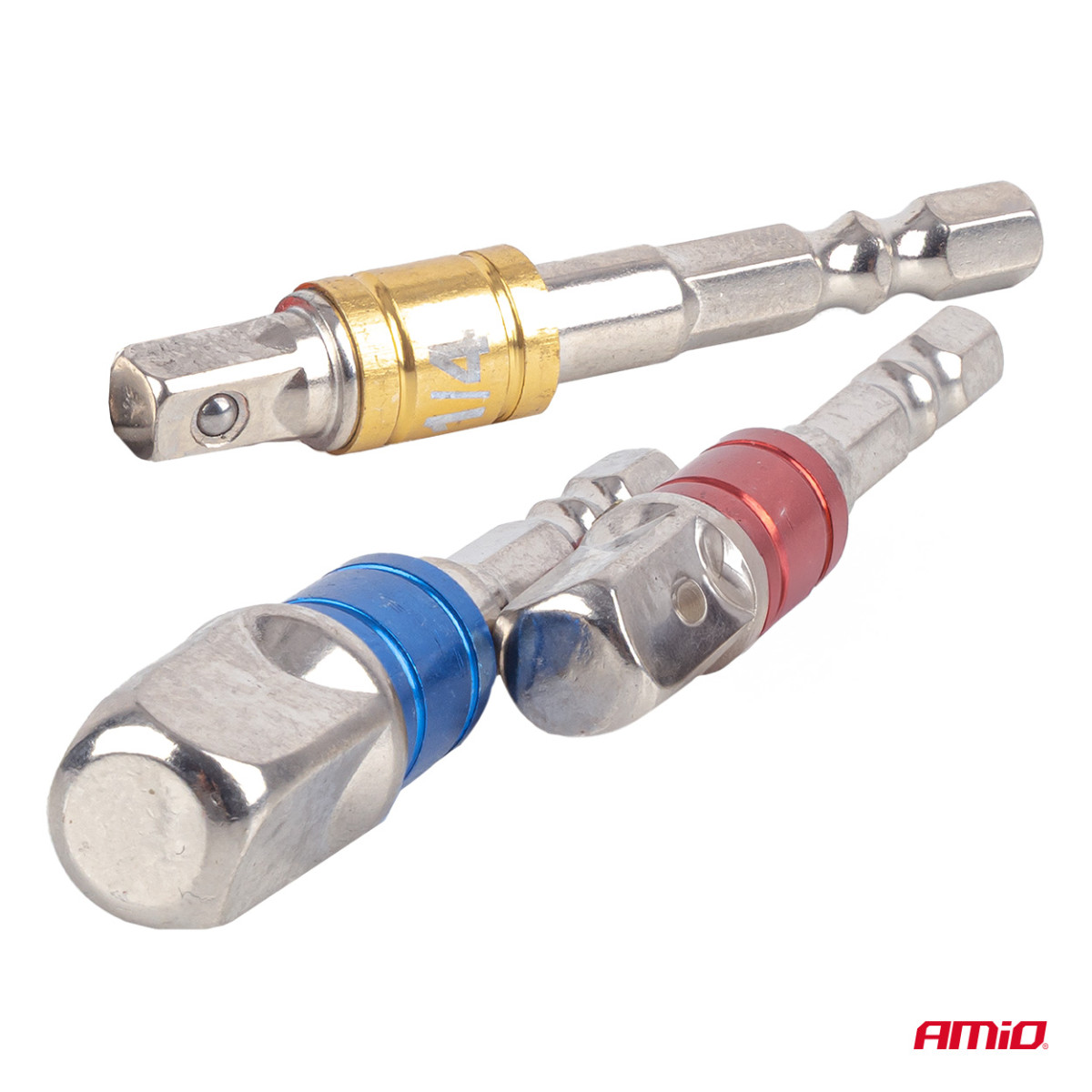 Galvučių adapterių suktuvui rinkinys, 1/4" / 3/8" / 1/2", 3 vnt., AMIO-04936