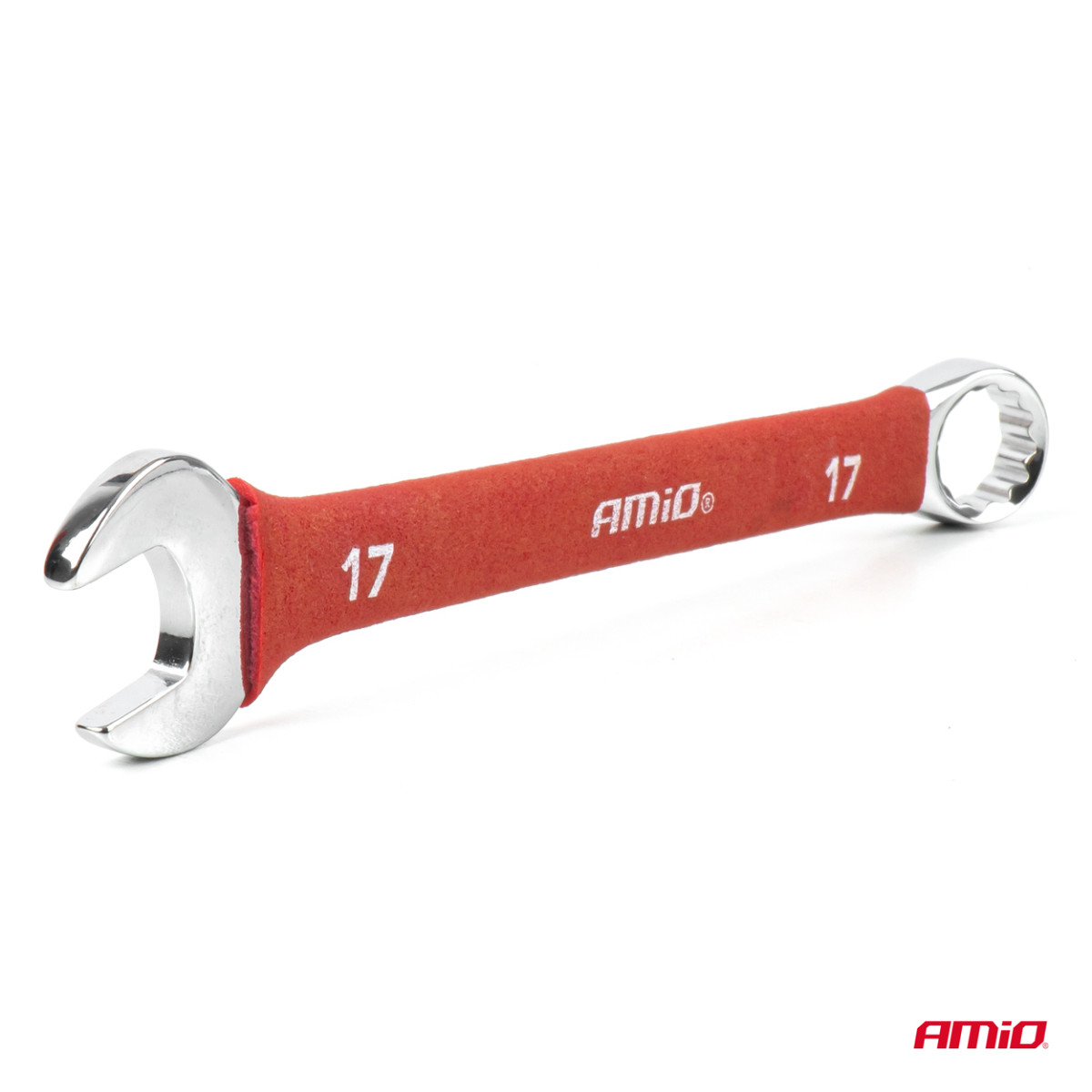 Žiedinių raktų rinkinys, 8–19 mm, CrV, 8 vnt., AMIO-04978