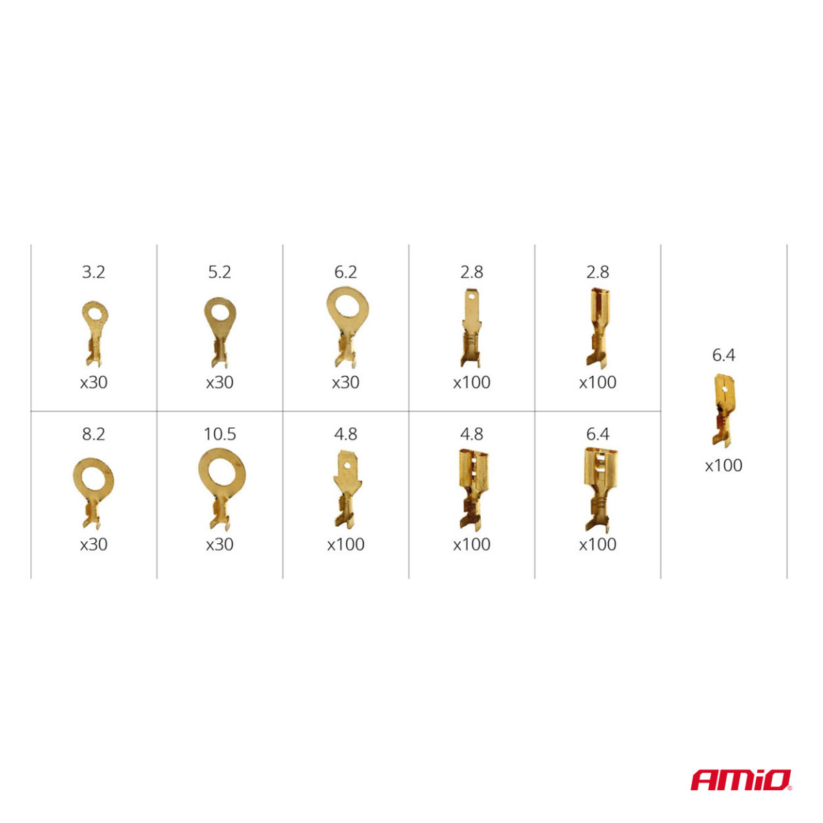 Automobilinių elektros jungčių komplektas 750 vnt., AMIO-03032