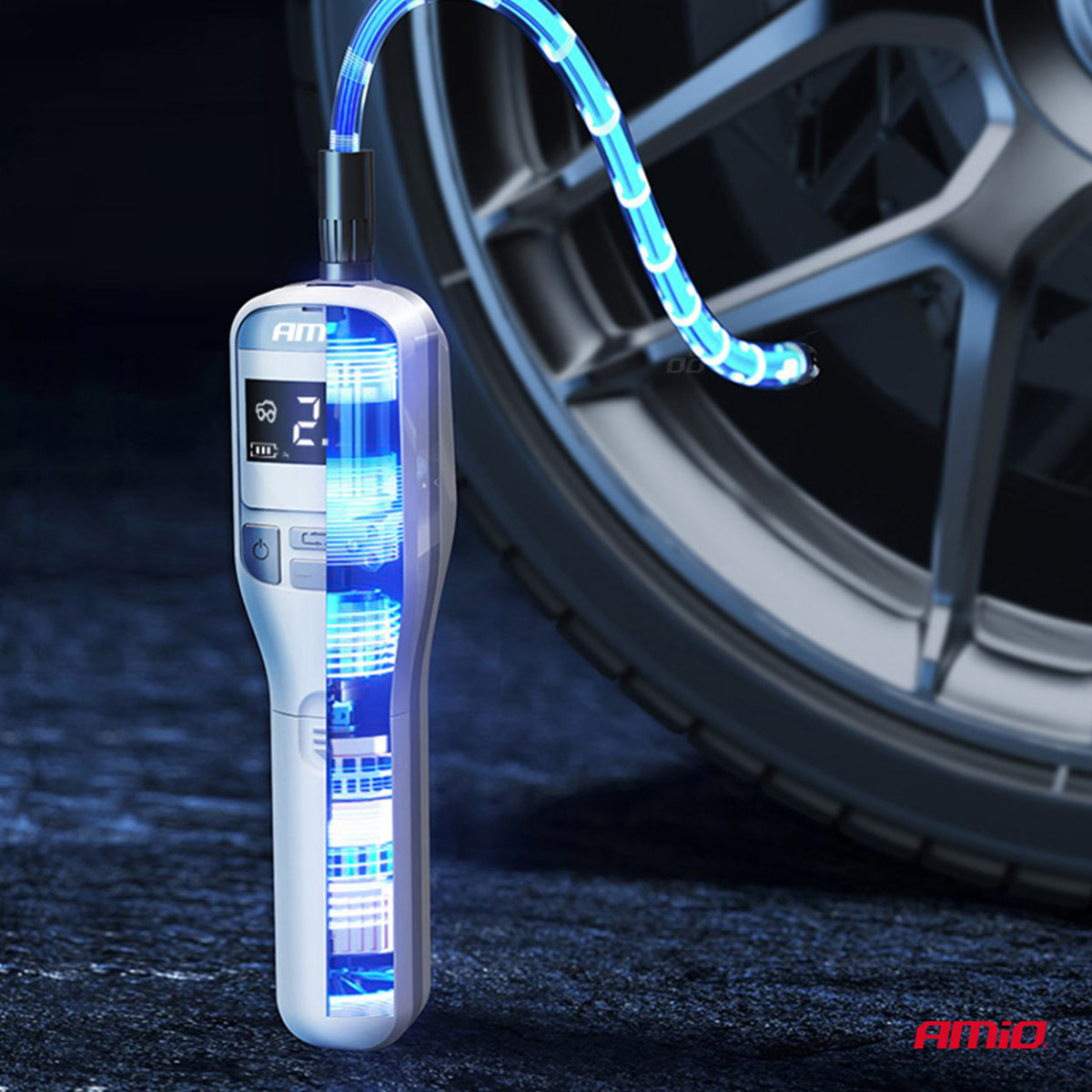 Belaidis automobilinis kompresorius 40W su powerbank AMIO-03689