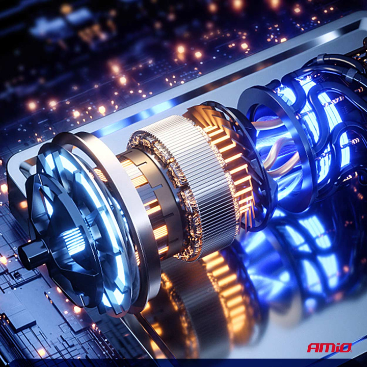 Belaidis automobilinis kompresorius 40W su powerbank AMIO-03689