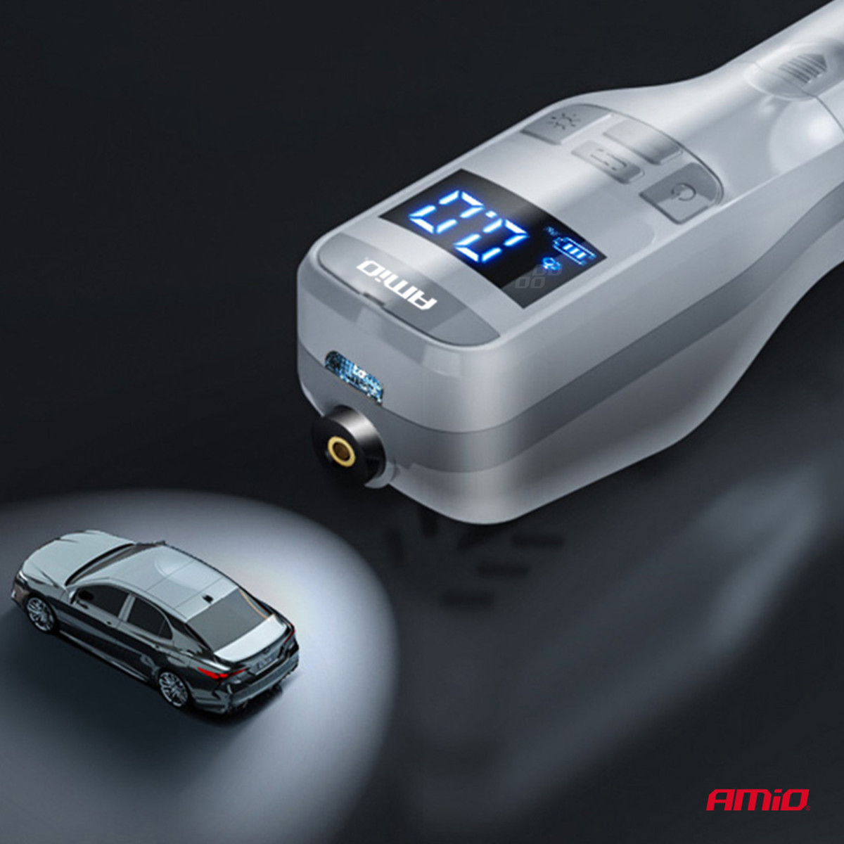 Belaidis automobilinis kompresorius 40W su powerbank AMIO-03689
