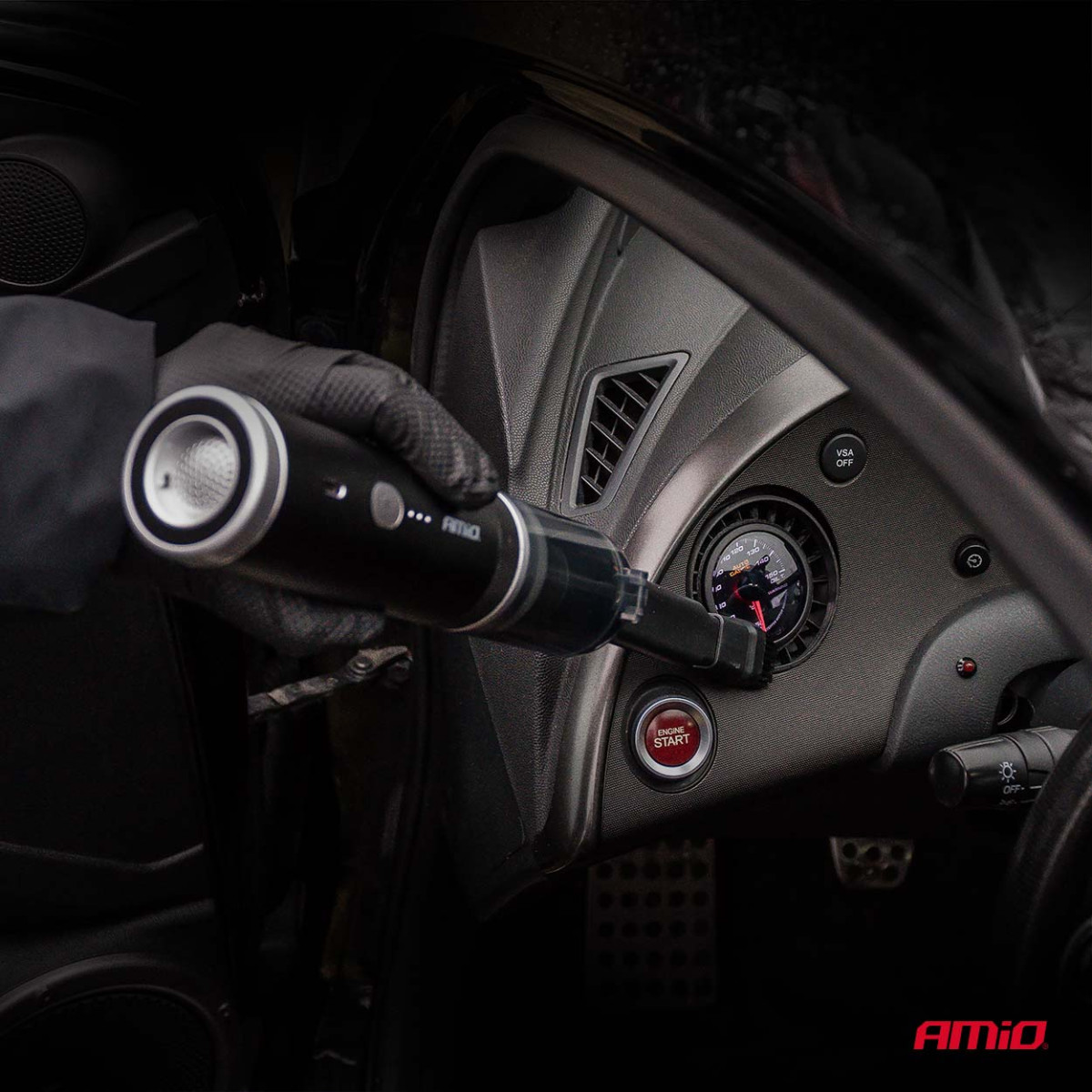 Belaidis automobilinis siurblys su pompos funkcija 100W 20 kPa USB-C AMIO-04785