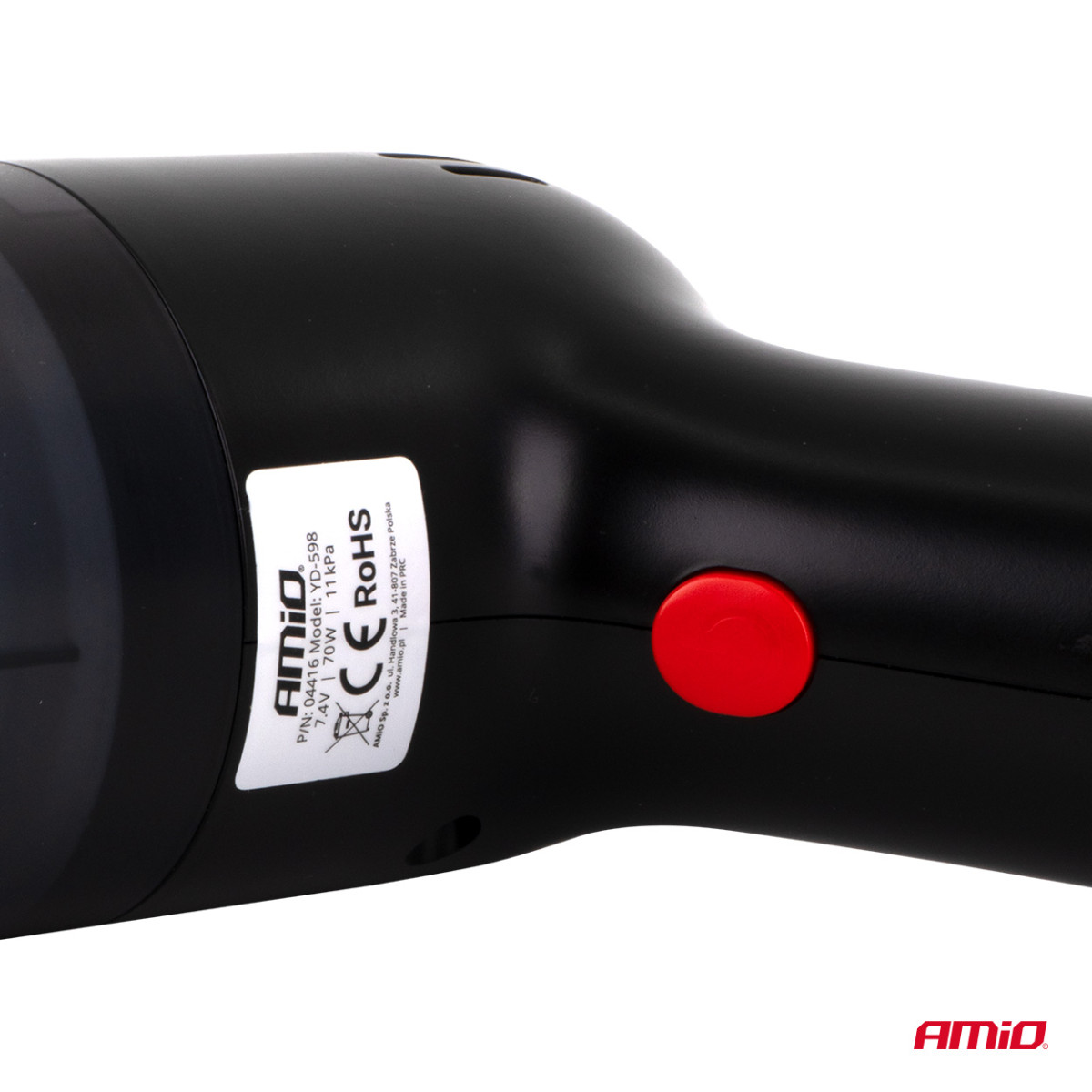 Belaidis automobilinis dulkių siurblys 70 W, 11 kPa, USB-C, su HEPA filtru, VC-08 AMIO-04416